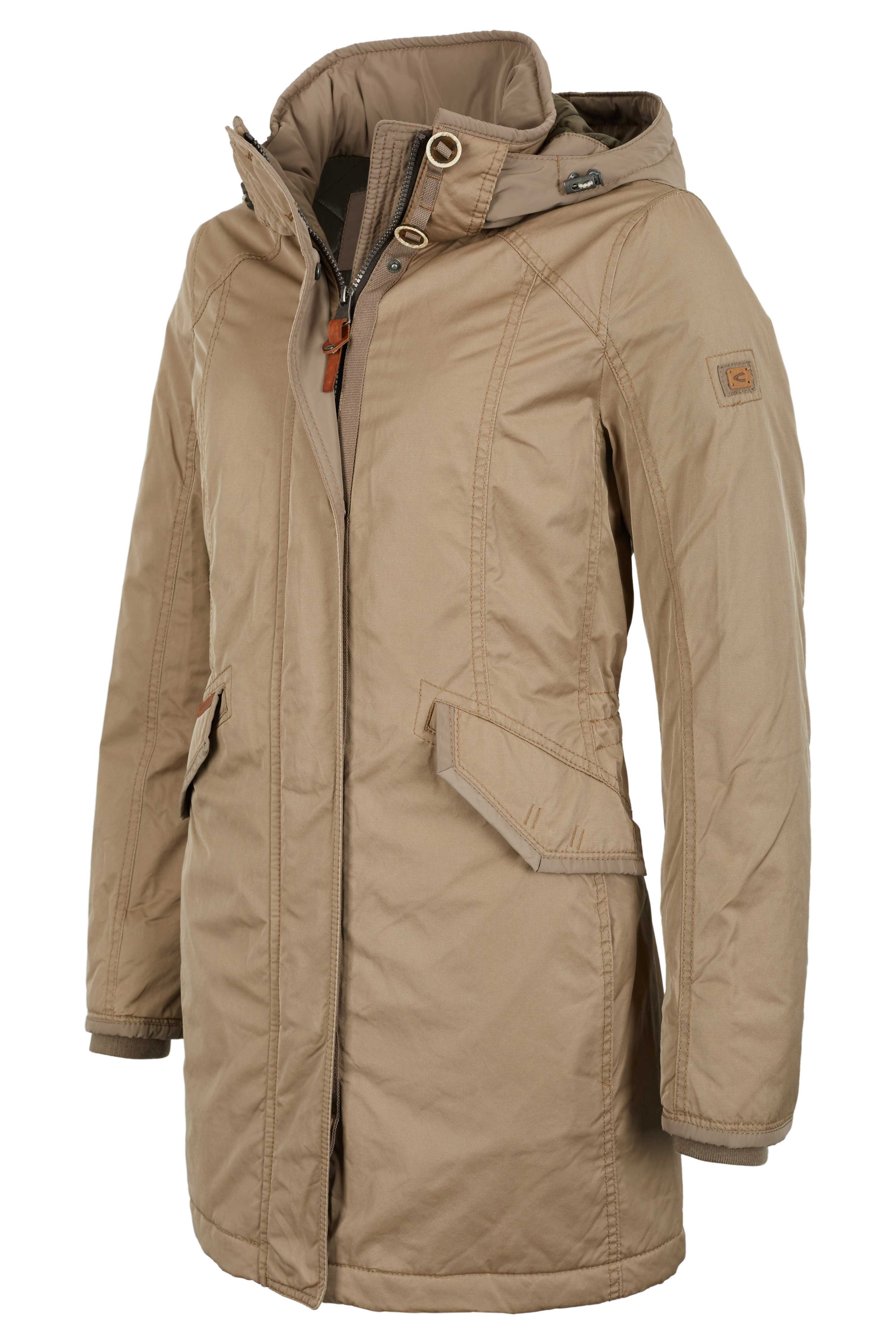 camel active Damen Mantel mit abtrennbarer Kapuze Blau & Beige NEU eBay