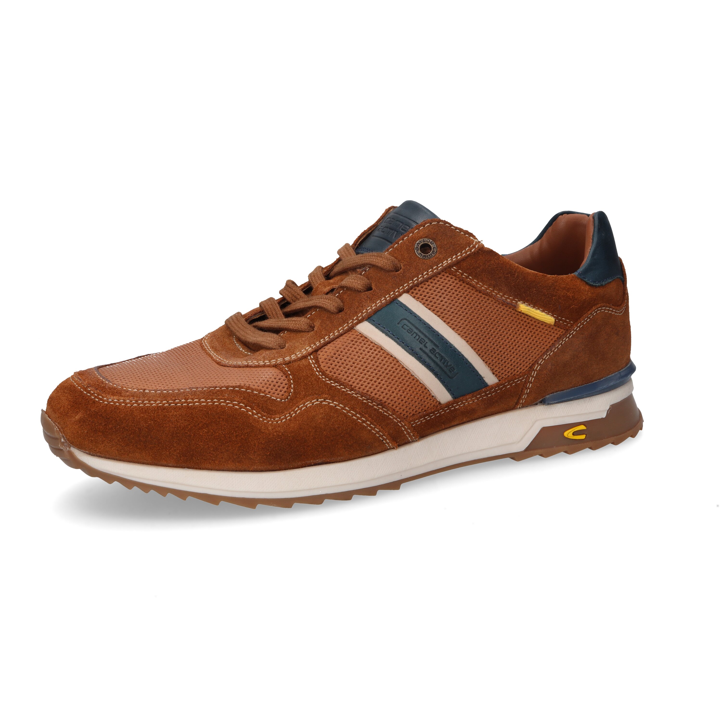Halbschuh Split/Nappa TAN/BLAU