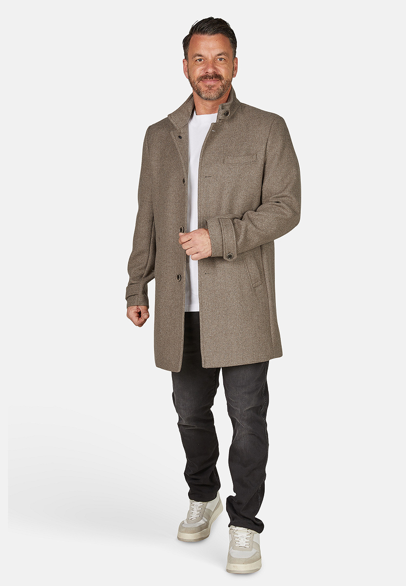 Klassischer Wollmantel Twill