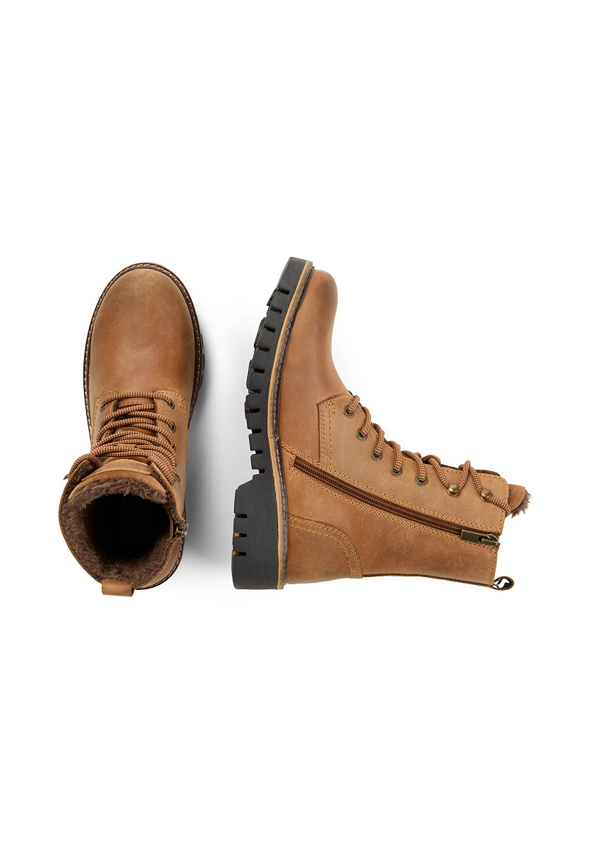 Boots crazy horse/split COGNAC