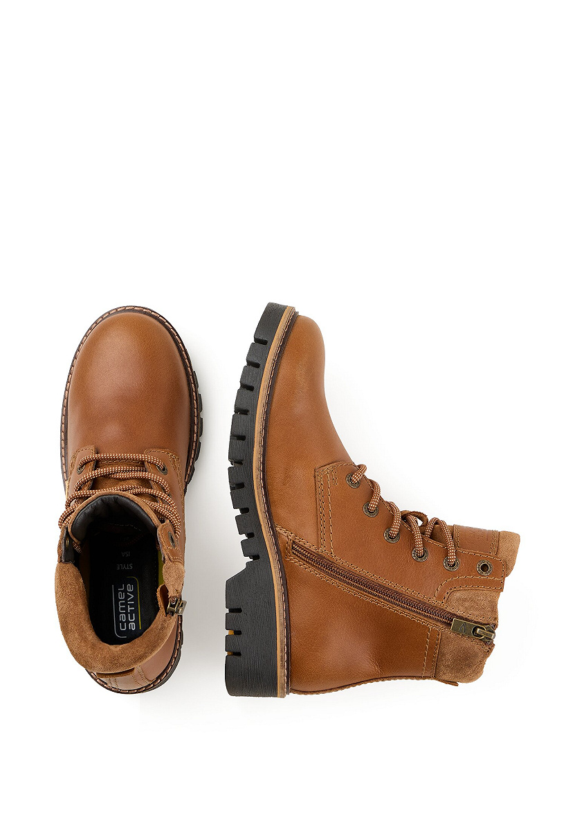 Boots crazy horse/split COGNAC