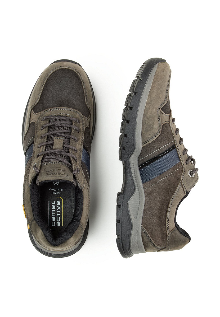 Sneaker crazy horse/split ASPHALT/BLAU