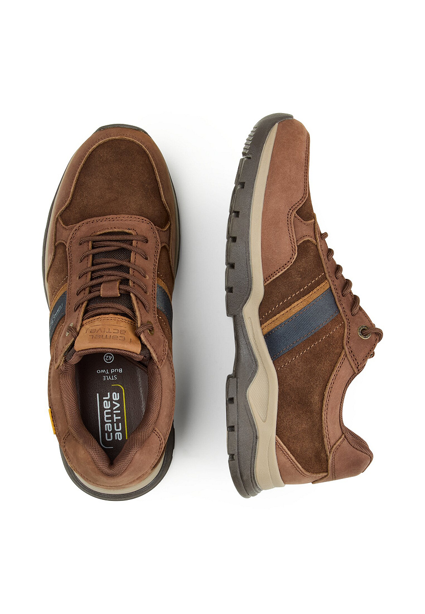 Sneaker crazy horse/split CAFE/BLAU