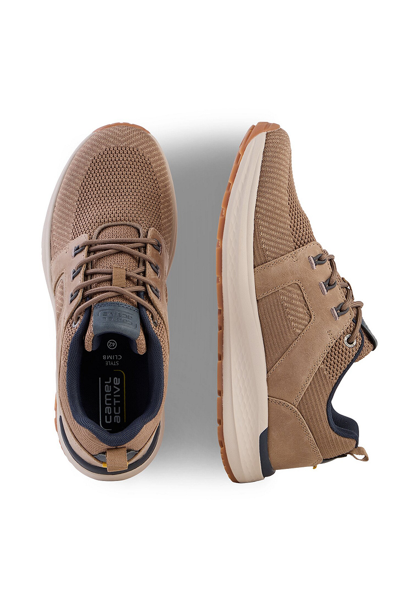 Sneaker textile/crazy horse DESERT/BLAU