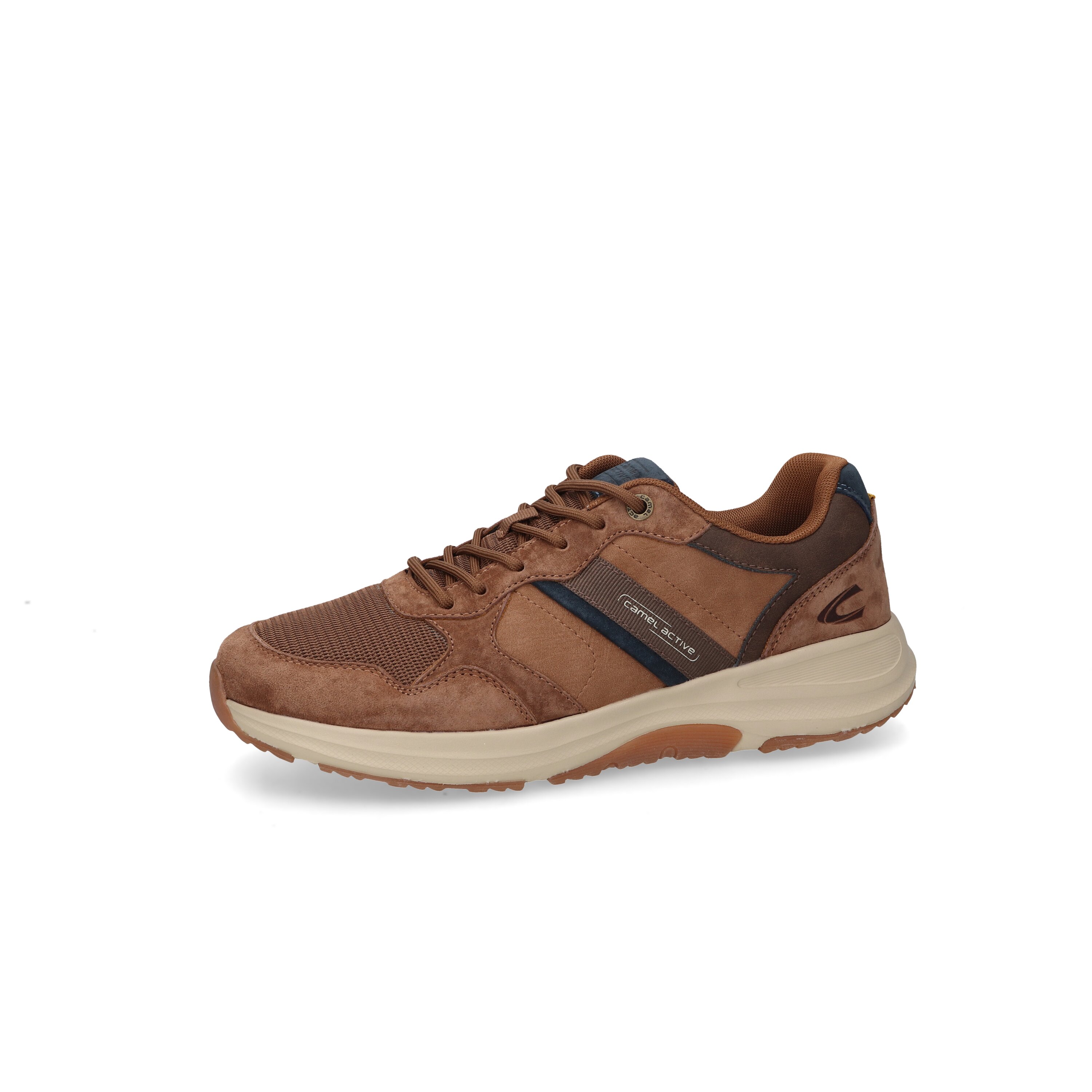Sneaker split/textile COGNAC
