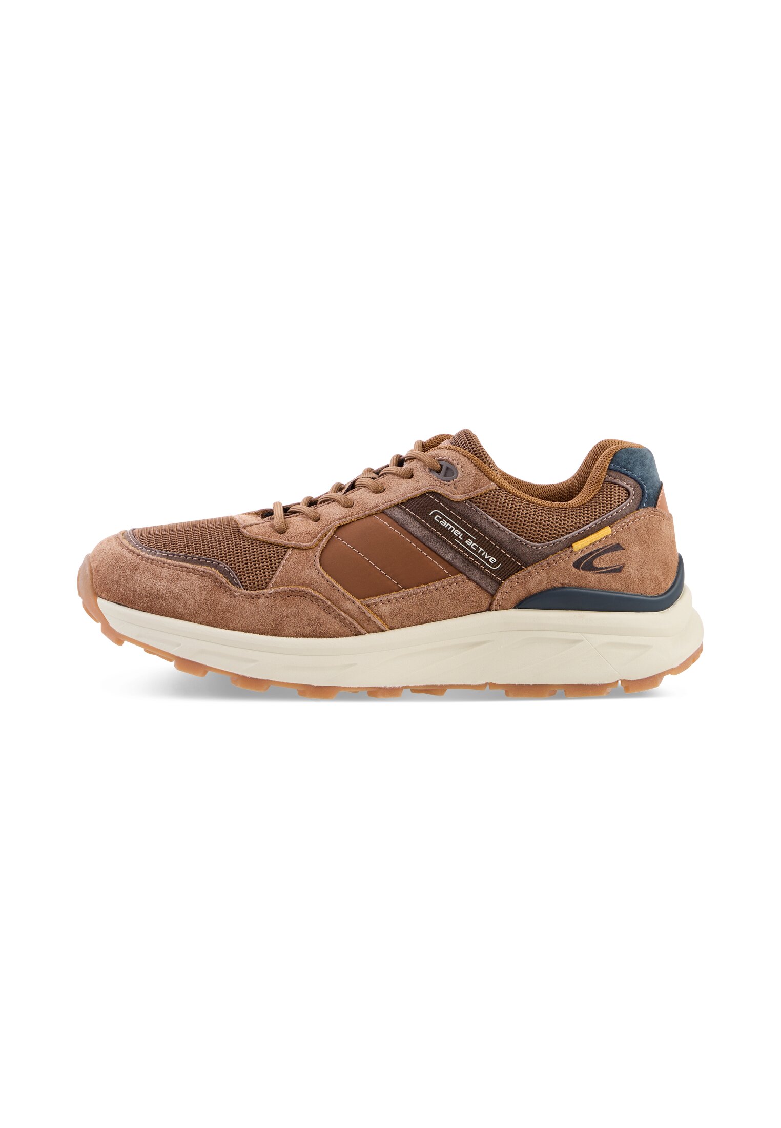 Sneaker pig nubuk/textile COGNAC