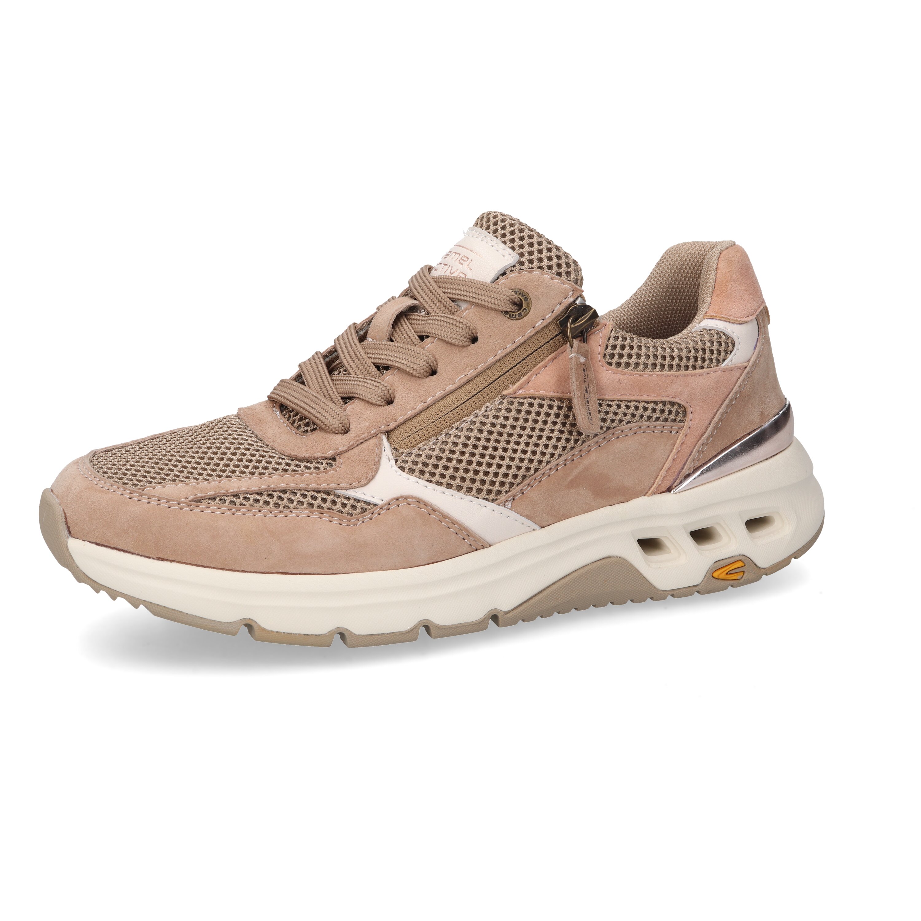 Sneaker Goat Suede/ Heavy Mesh BEIGE/ROT