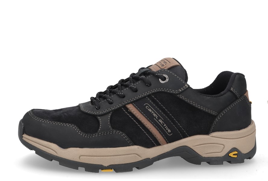Sneaker crazy horse/split SCHWARZ/TAUPE