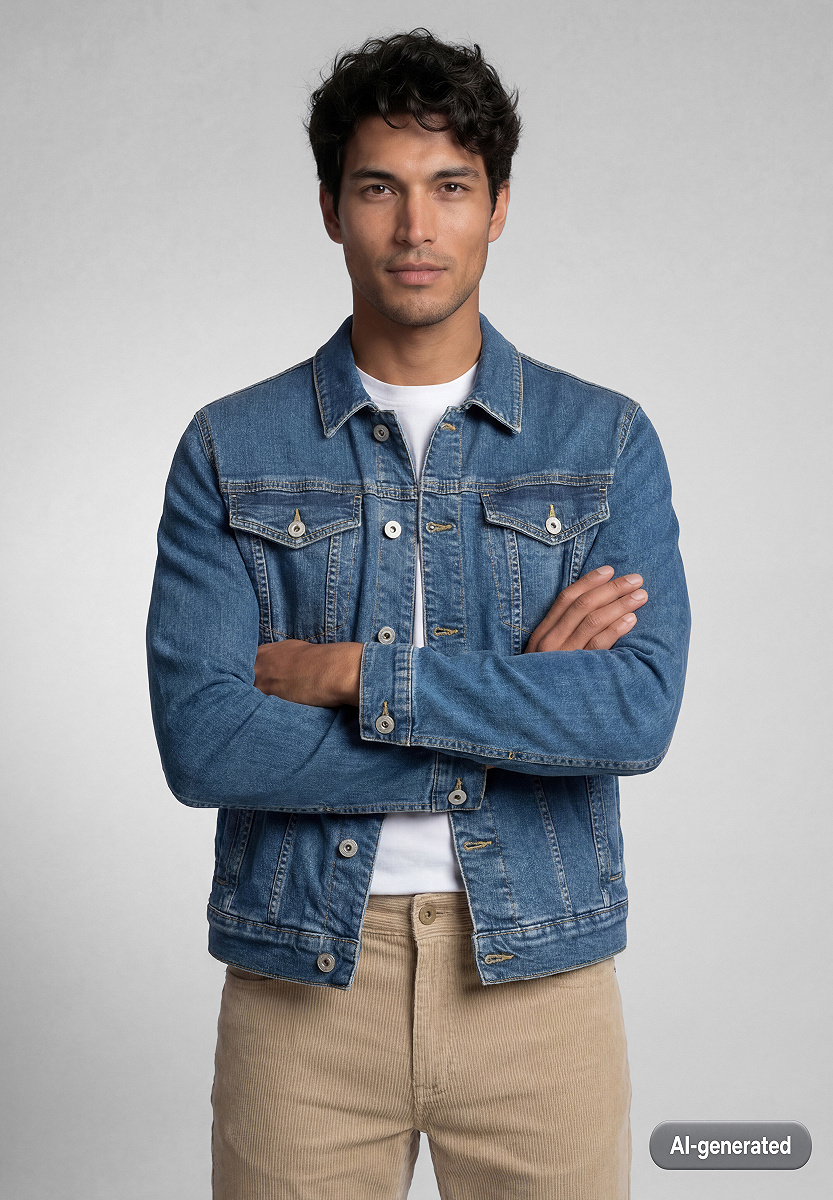 Denimjacke aus Baumwoll-Stretch