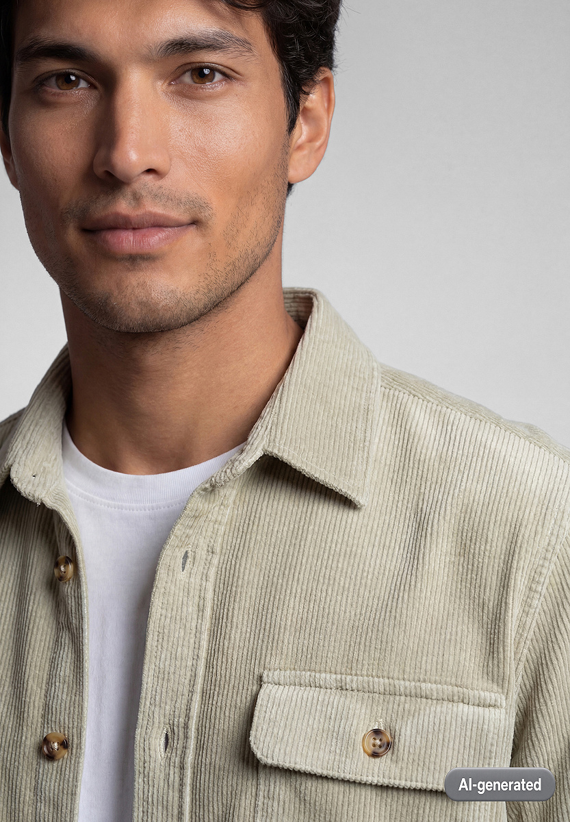 Cord-Overshirt mit Brusttaschen
