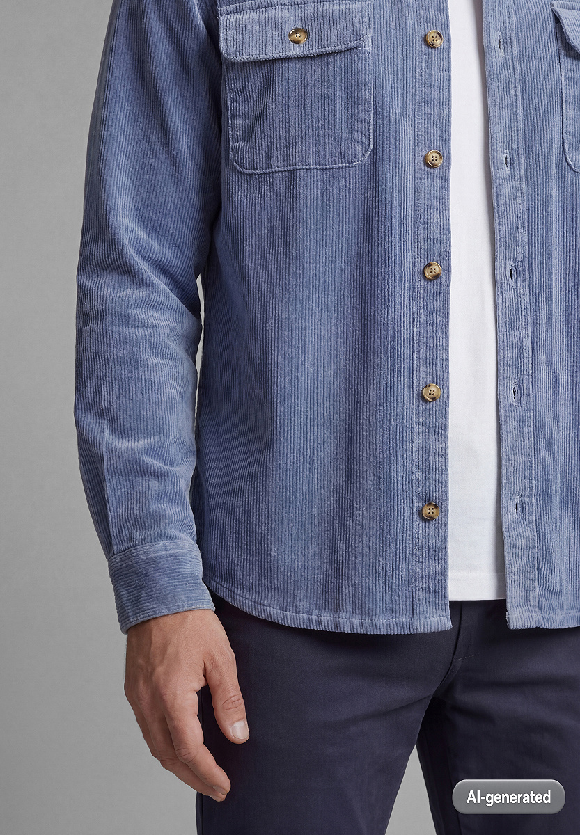 Cord-Overshirt mit Brusttaschen