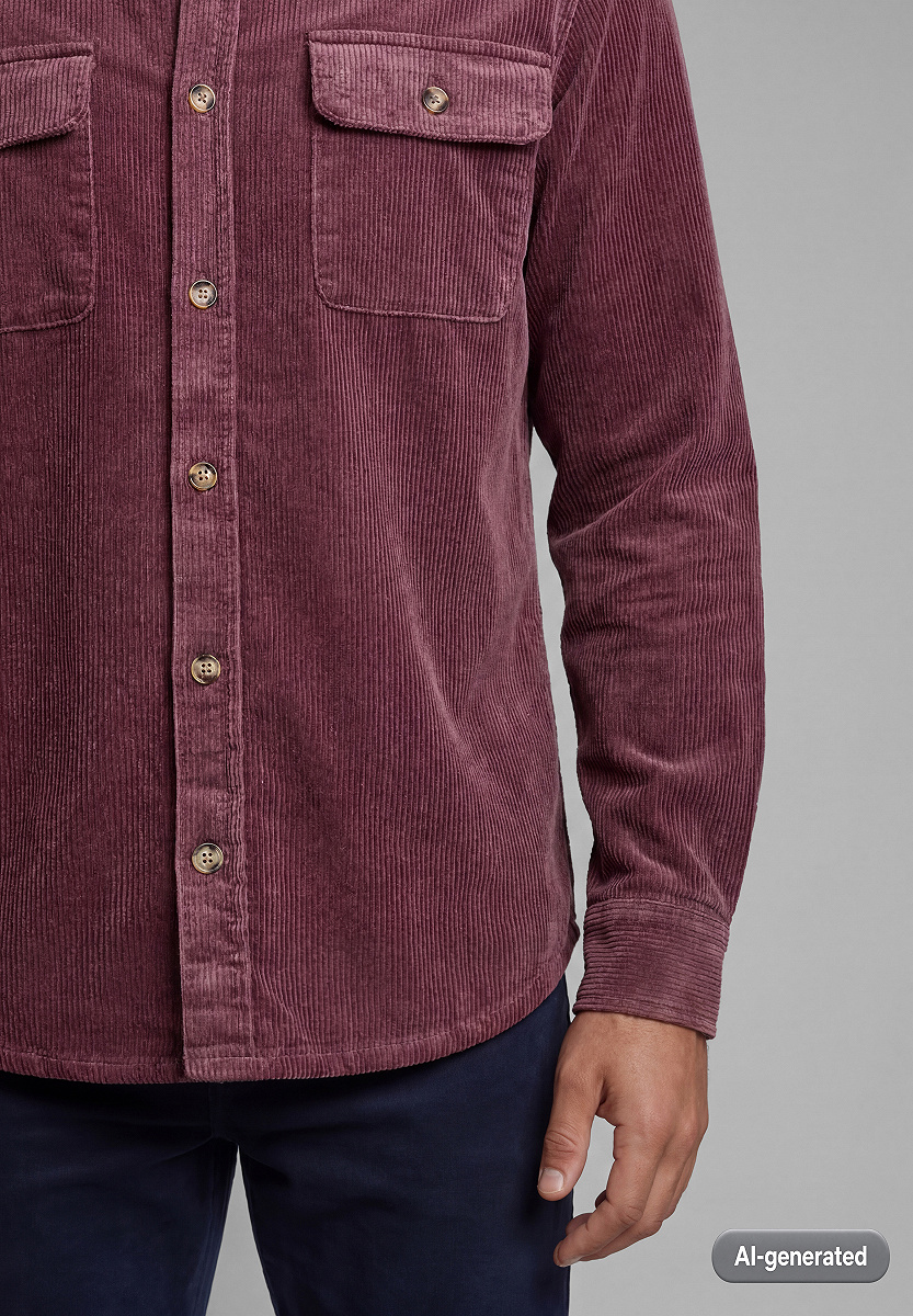 Cord-Overshirt mit Brusttaschen
