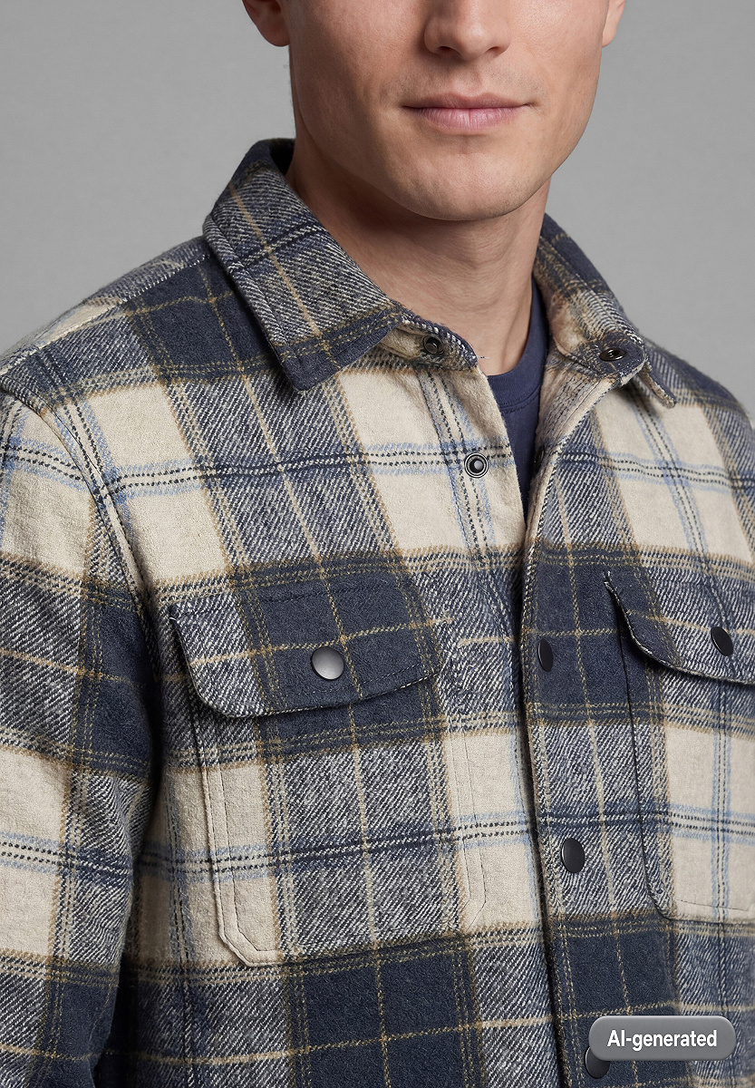 Materialmix Jacke mit Wollanteil
