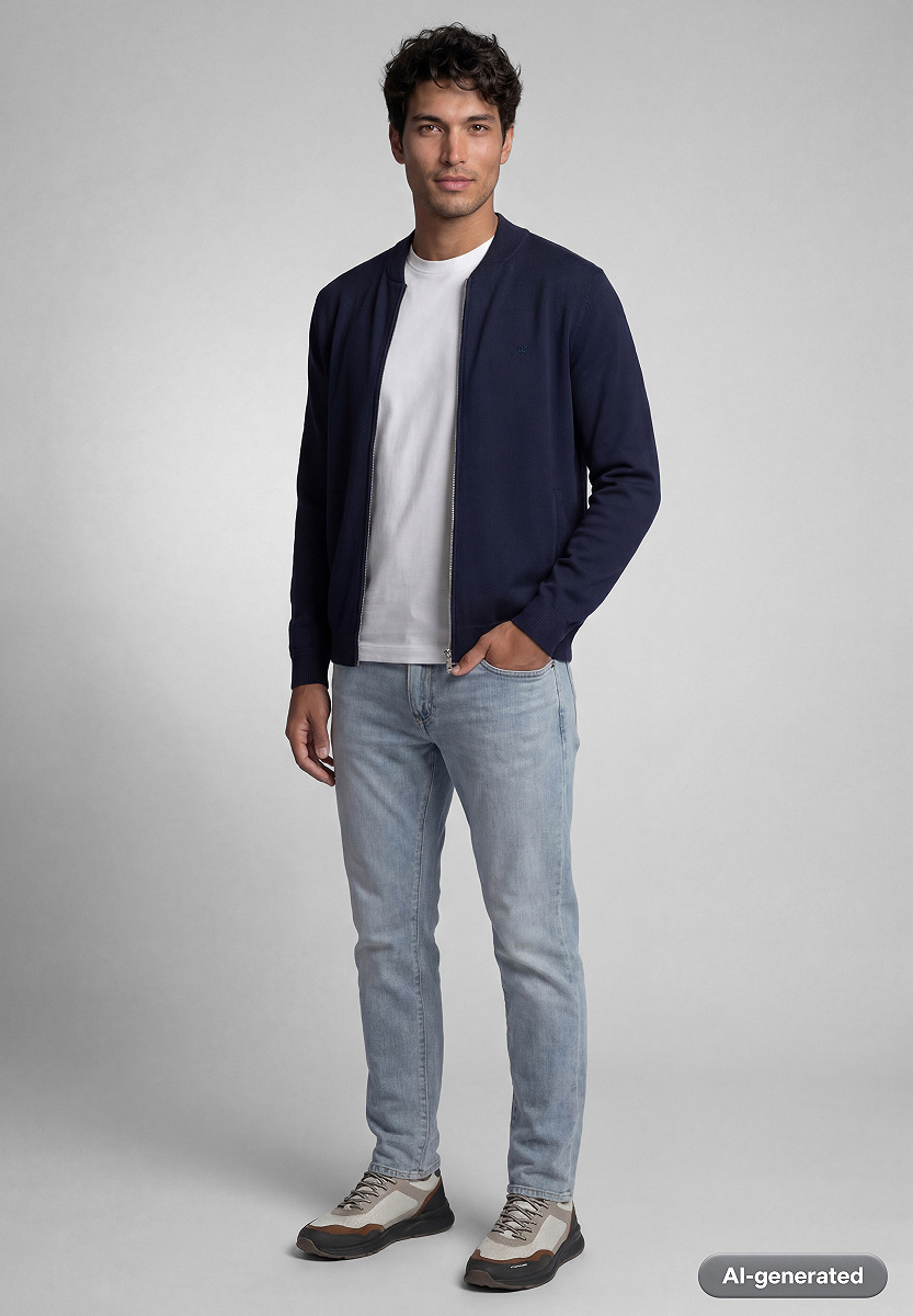 Strickblouson mit Bomberkragen
