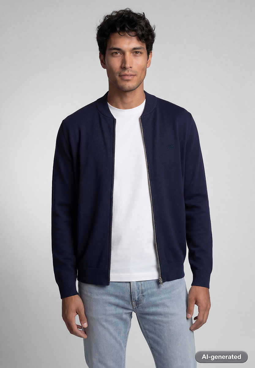 Strickblouson mit Bomberkragen