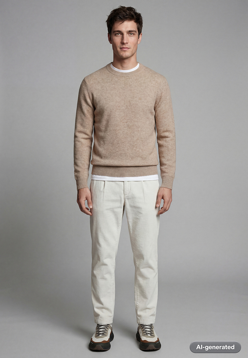 Wollpullover mit Rippdetails
