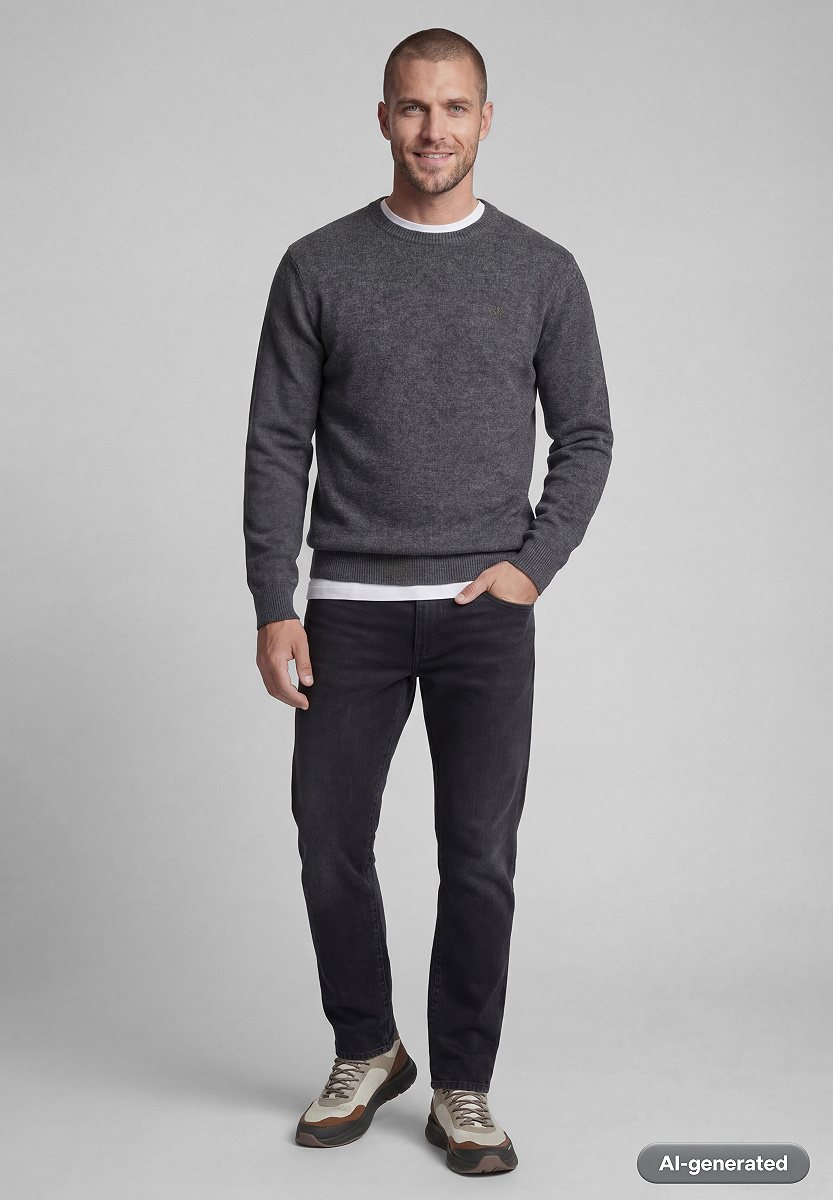 Wollpullover mit Rippdetails