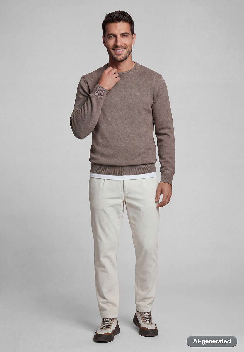 Wollpullover mit Rippdetails