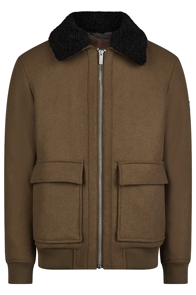 Woll-Mix Blouson mit abnehmbarem Kragen