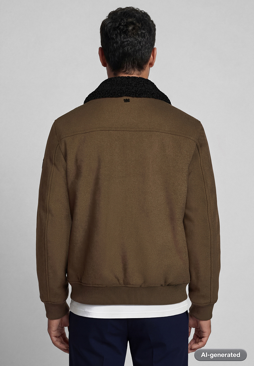 Woll-Mix Blouson mit abnehmbarem Kragen