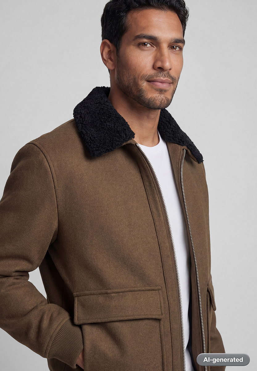 Woll-Mix Blouson mit abnehmbarem Kragen