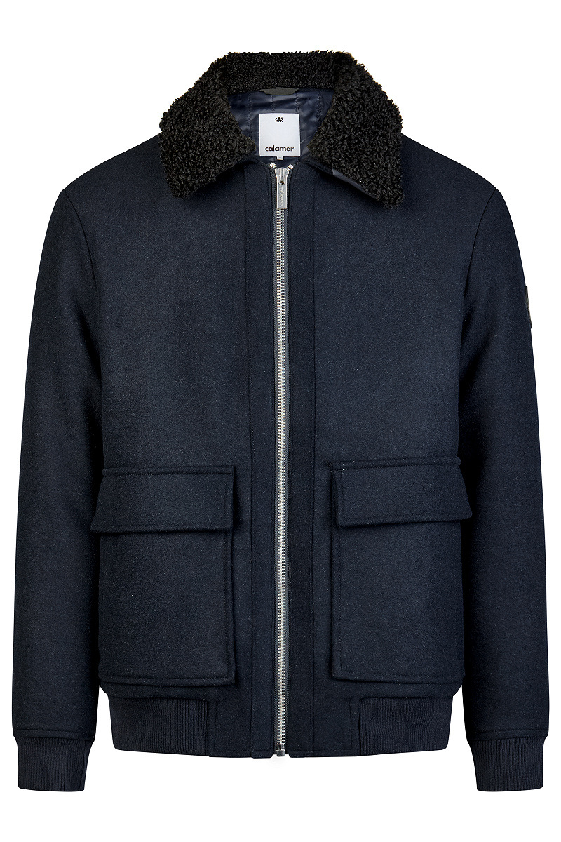 Woll-Mix Blouson mit abnehmbarem Kragen