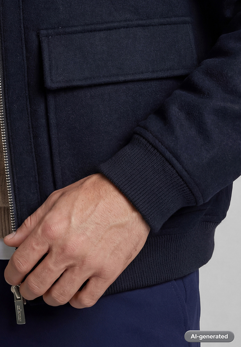 Woll-Mix Blouson mit abnehmbarem Kragen