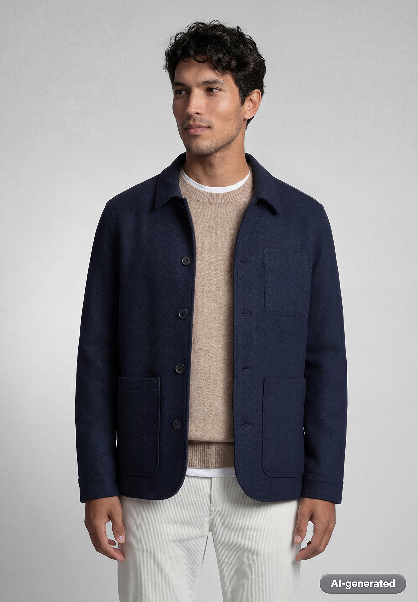 Woll-Mix Blouson mit Knopfmanschetten