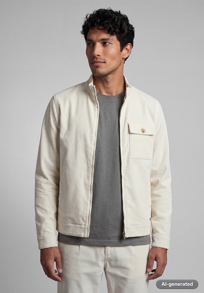Feincord-Jacke mit Stehkragen