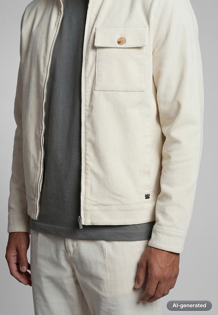 Feincord-Jacke mit Stehkragen