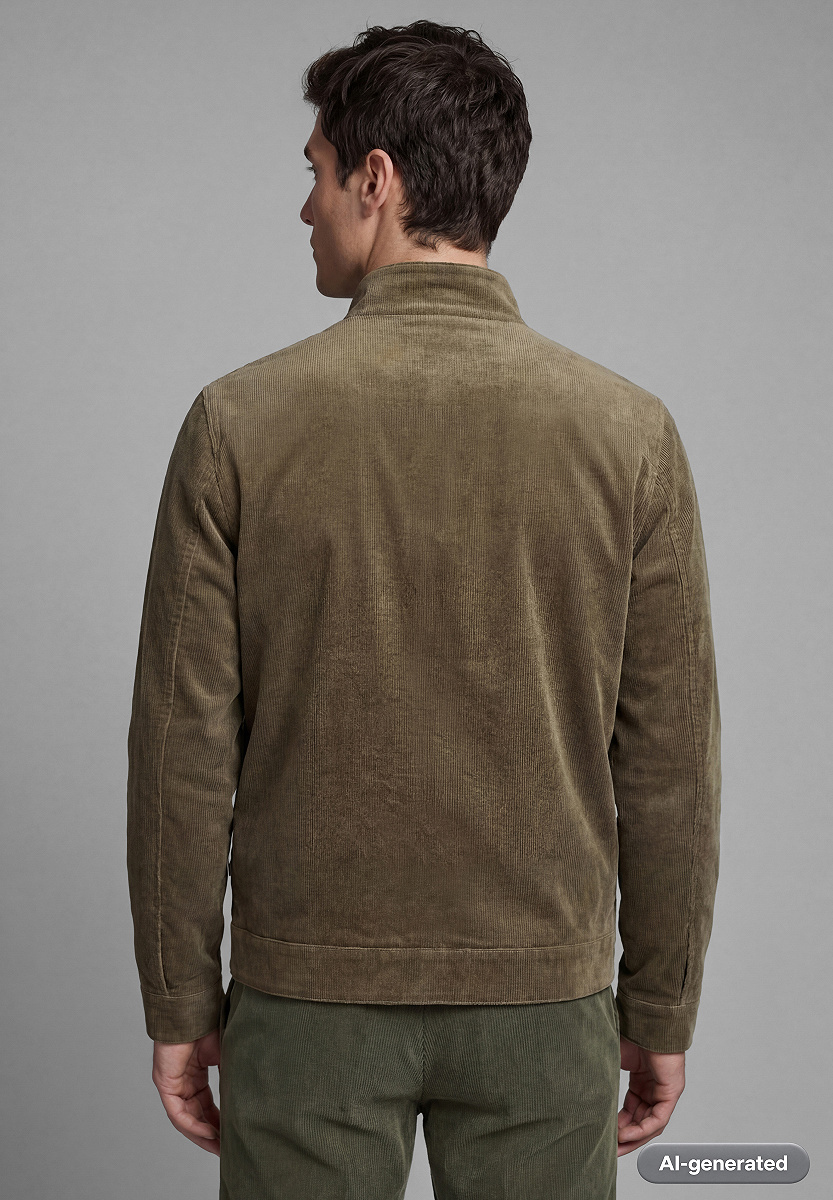 Feincord-Jacke mit Stehkragen