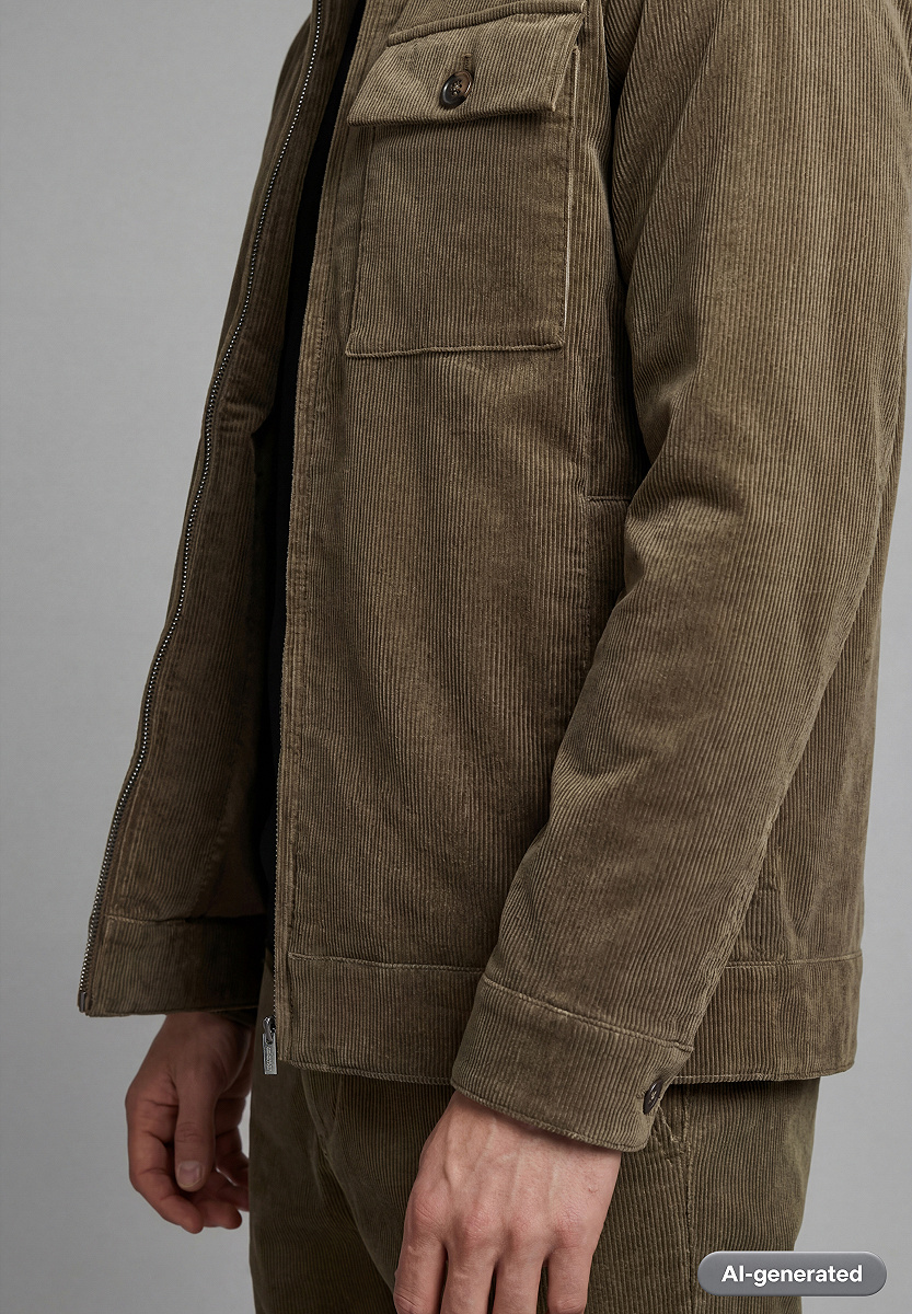 Feincord-Jacke mit Stehkragen