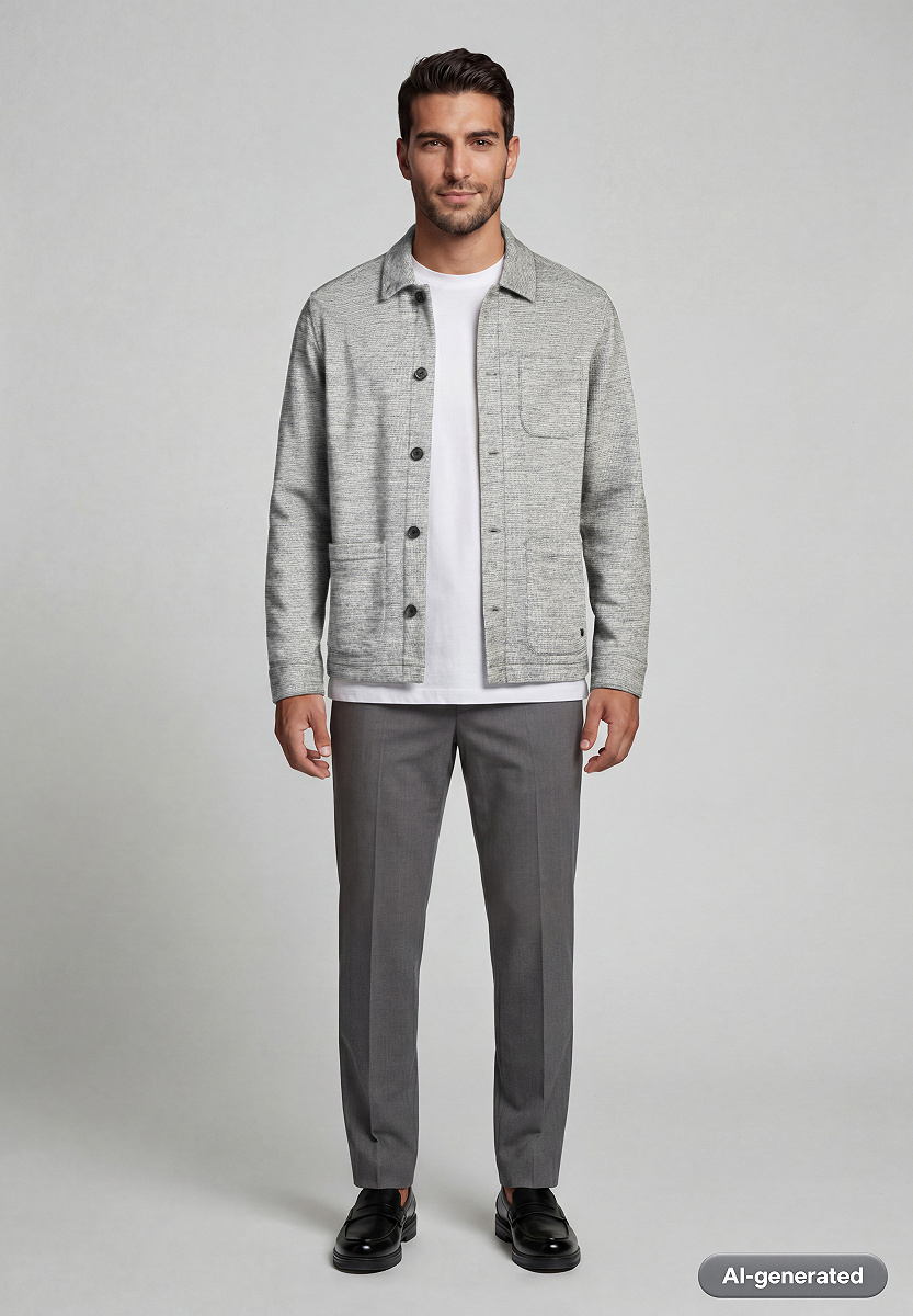 Indoor-Hemdjacke mit Knopfleiste