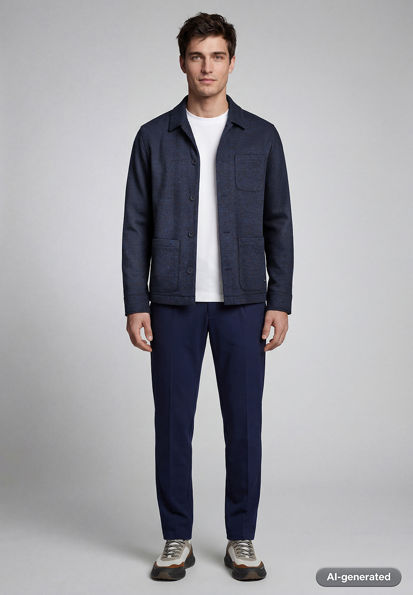Indoor-Hemdjacke mit Knopfleiste
