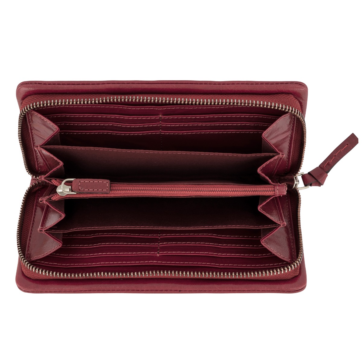 Rise, Long zip wallet, red