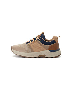 Sneaker crazy horse pu/textile STONE/MULTI