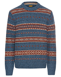 Rundhals Pullover mit Kontraststreifen