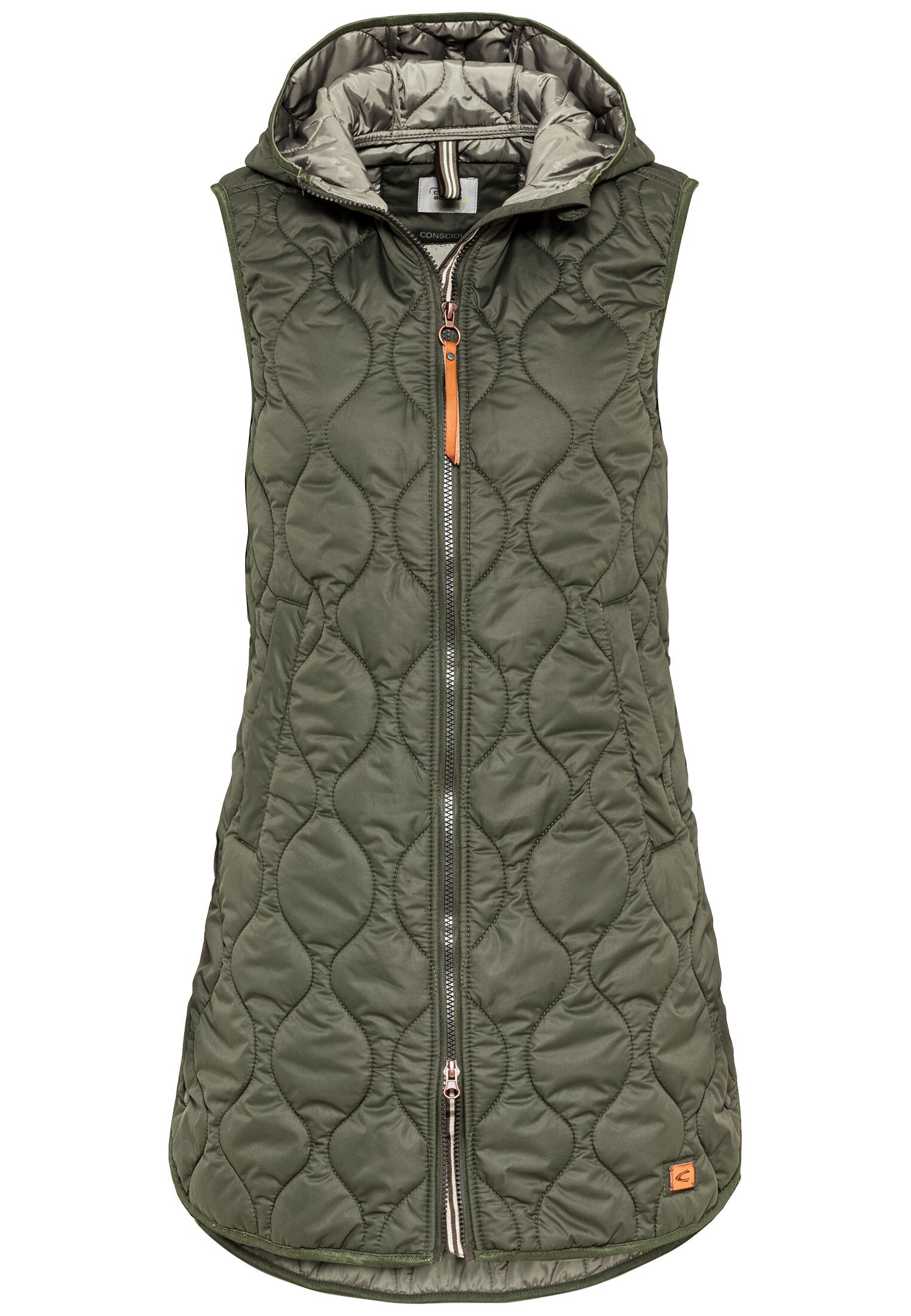 Camel Active Damen Steppweste - Lange Outdoor Weste Aus Recyceltem Material