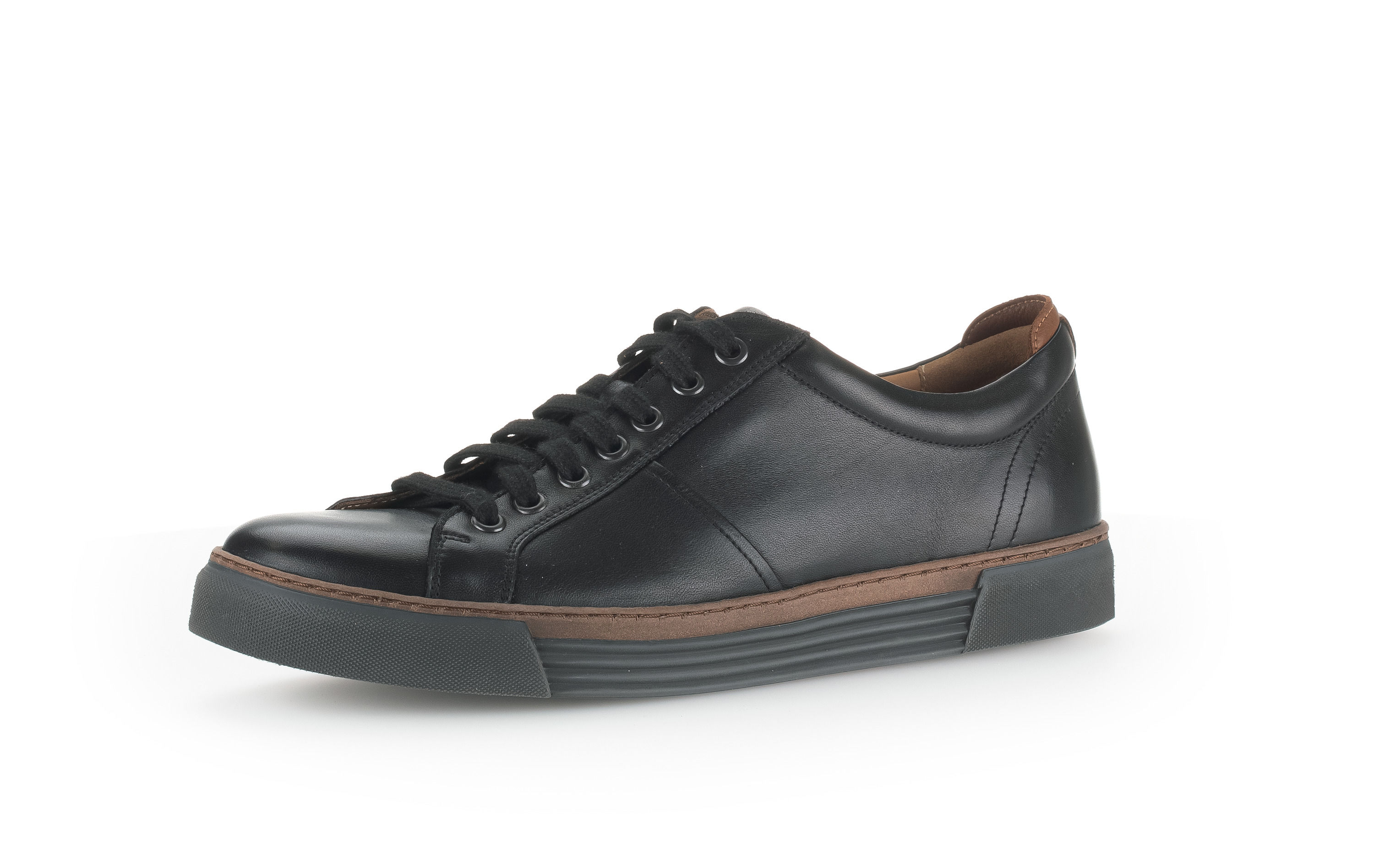 Sneaker low Glattleder schwarz