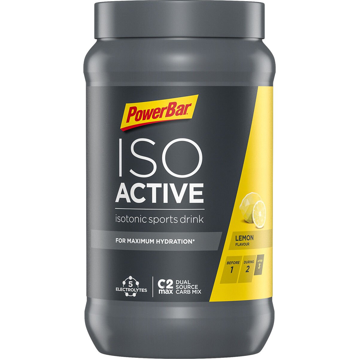 Powerbar Isoactive Lemon 600g - Isotonisches Sportgetränk - 5 Elektrolyte