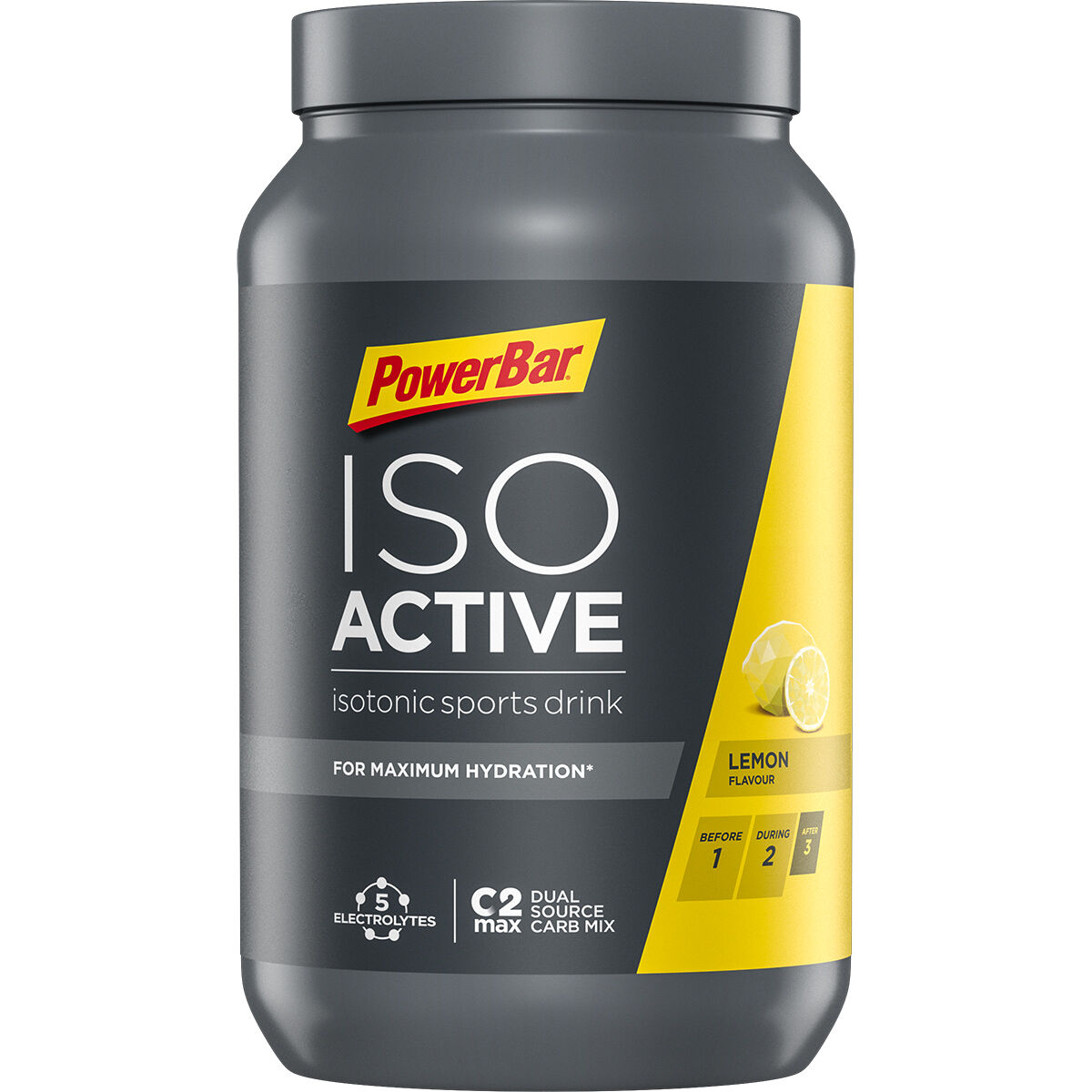 Powerbar Isoactive Lemon 1320g - Isotonisches Sportgetränk - 5 Elektrolyte