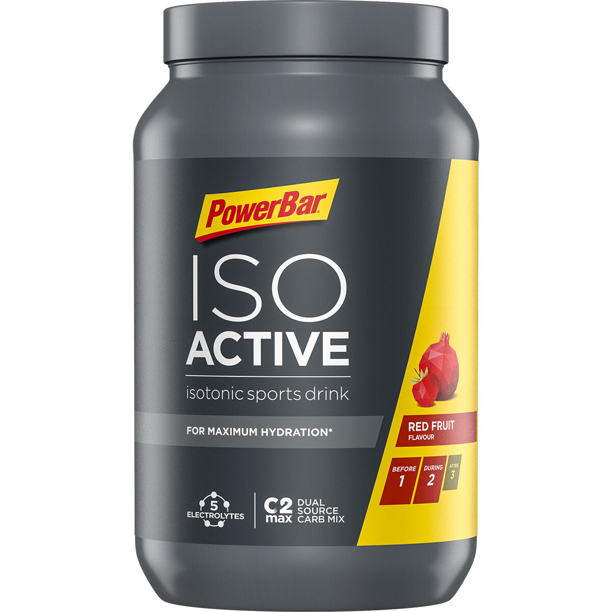 Powerbar Isoactive Red Fruit 1320g - Isotonisches Sportgetränk - 5 Elektrolyte