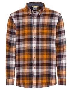 Langarmhemd Karo Button-Down-Kragen