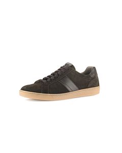 Sneaker low Materialmix Leder/Textil braun