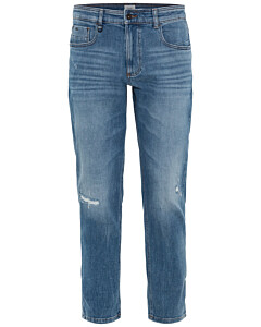 Tapered Fit Destroyed Jeans mit Smartphone Tasche