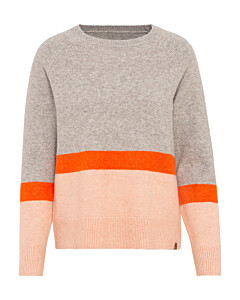 Strickpullover im Color Block Streifen