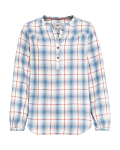 Schlupfbluse in kariertem Flanell