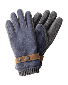 Handschuhe mit Lederriemen in Wolloptik