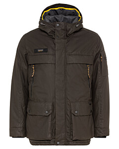 Jacke aus gewachstem Canvas mit Kapuze