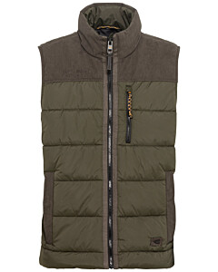 Outdoor Weste mit Stehkragen und Cordbesatz